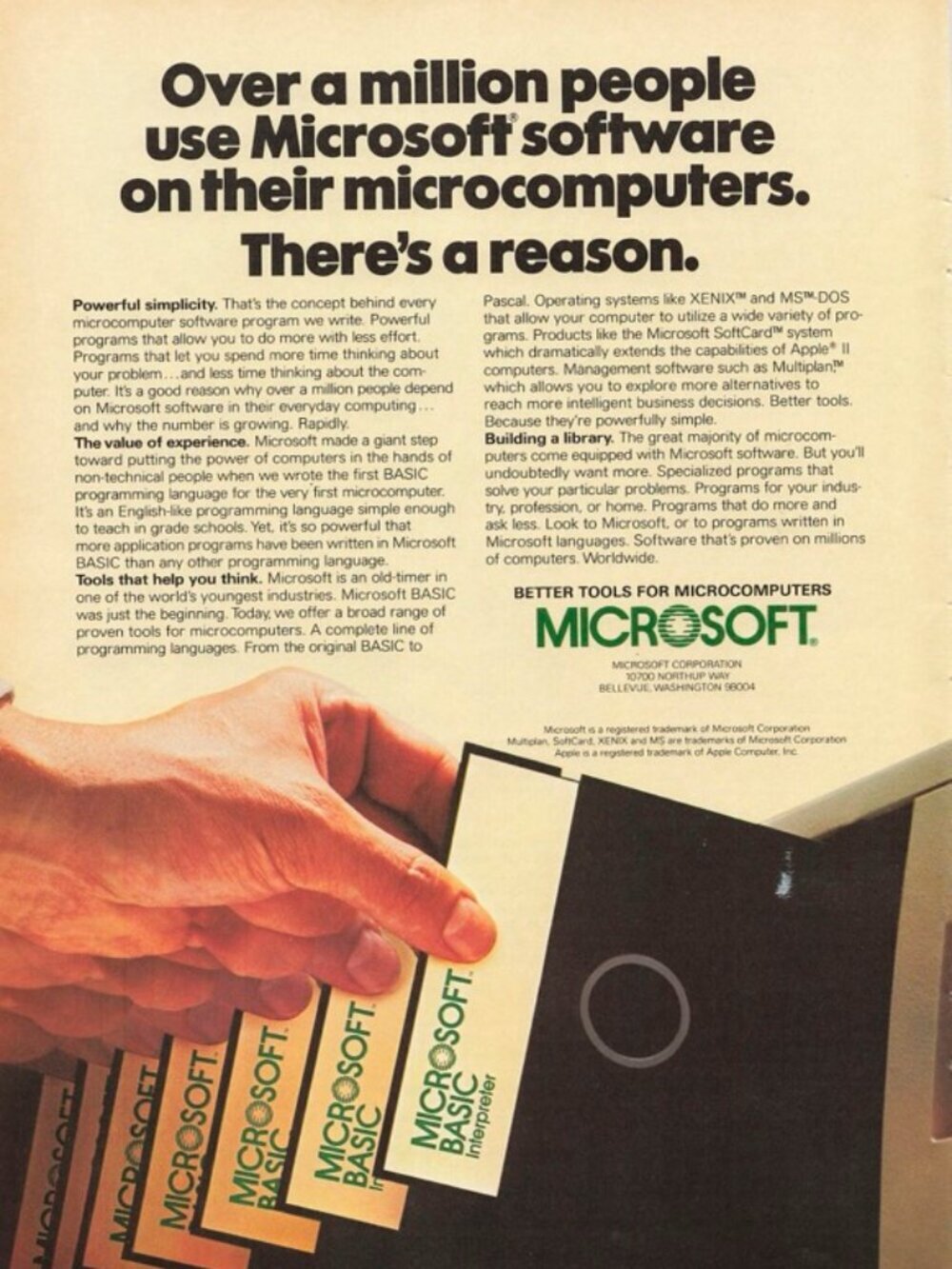 1983 Microsoft Softcard Vintage Print Ad Microcomputer Software Programming